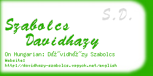 szabolcs davidhazy business card